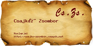 Csajkó Zsombor névjegykártya