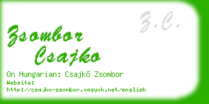 zsombor csajko business card